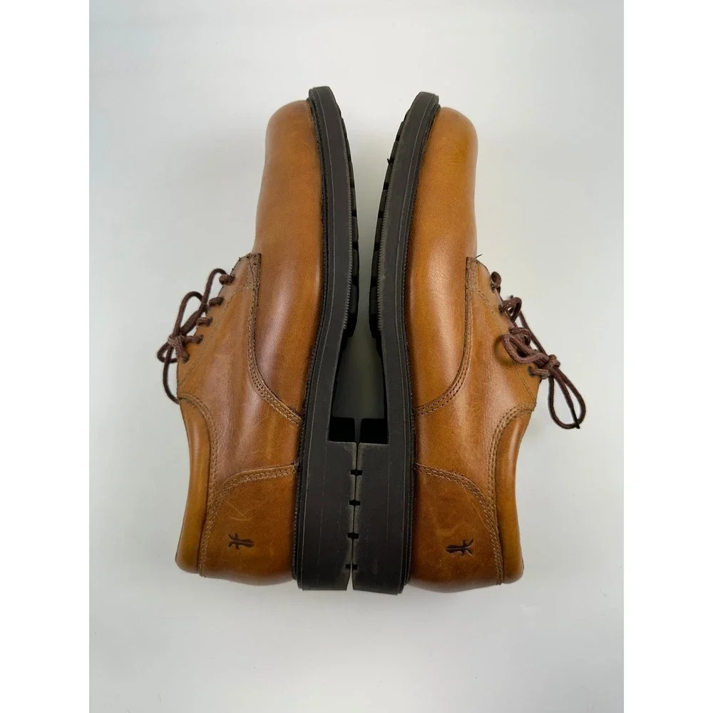 Frye Matthew Oxford Tan Leather Plain Toe Dress Shoes Lace Up Casual Mens 11 M